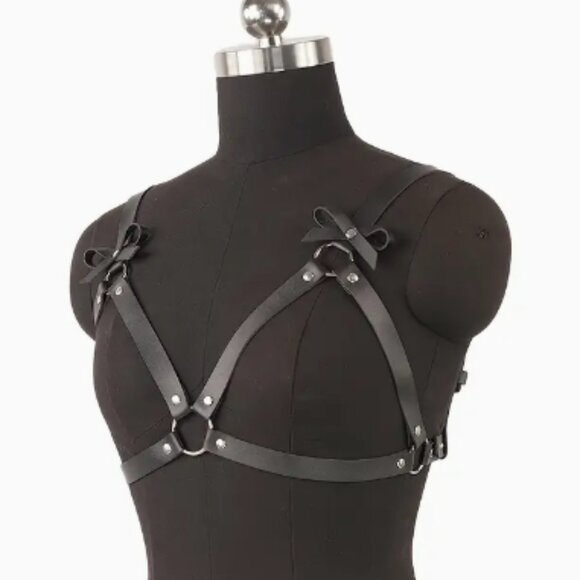 PU Leather Bow Detail Harness Belt main image 5